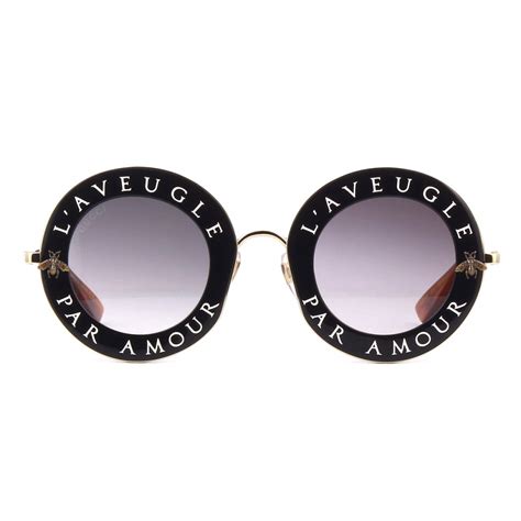 l'aveugle par amour gucci sunglasses black|GUCCI Metal L'Aveugle Par Amour Round Frame Sunglasses .